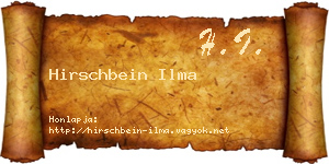 Hirschbein Ilma névjegykártya